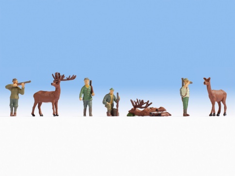 Noch 15731 Hunters (4) And Deer (3) Figure Set