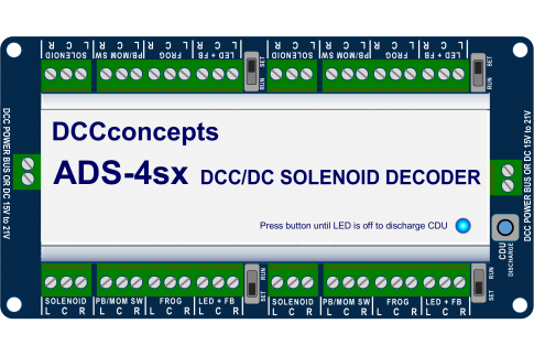 DCC Concepts ADS4sx accessory decoder.
