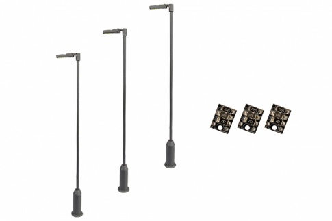 DCC Concepts Legacy Models LML-MSL 4mm Scale Model Post Lamps - Grey (3 pack)