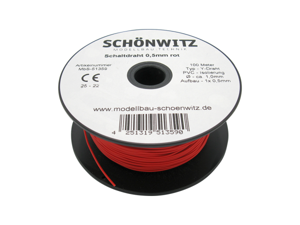 100 meters of wire copper switching wire switching wire 0.5mm 1-core red