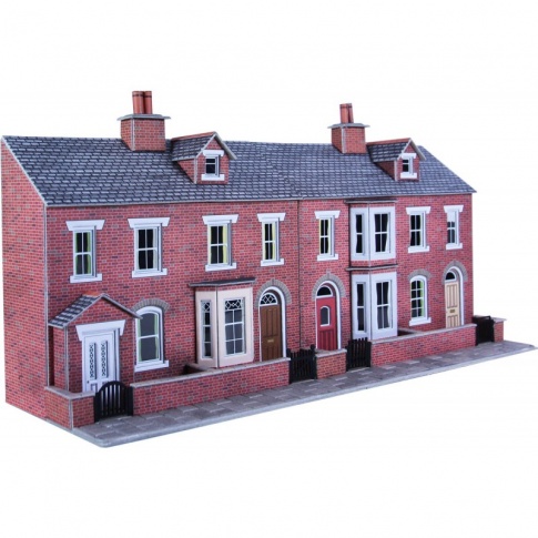 PO274 00/H0 Low Relief Red Brick Terraced House Fronts