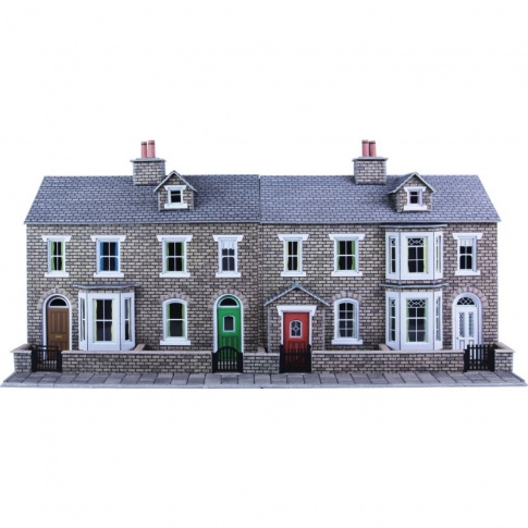 PO275 00/H0 Low Relief Stone Terraced House Fronts