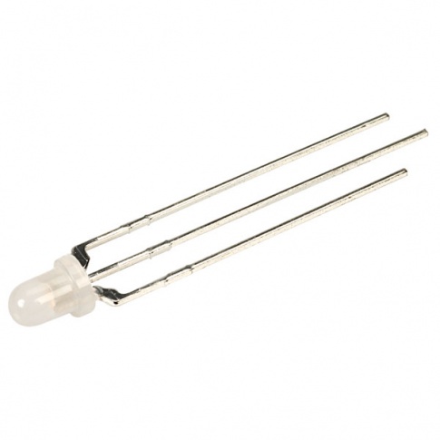 TruOpto OSRWPA3132A 3mm Red / White Bi-Colour LED Common Anode 3 Pin Diffused