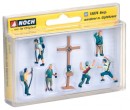 Noch 15874 Mountain Hikers (6) And Cross Figure Set
