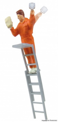 Viessmann 1517 Poster Sticker on a Ladder - Moving HO - discontinued