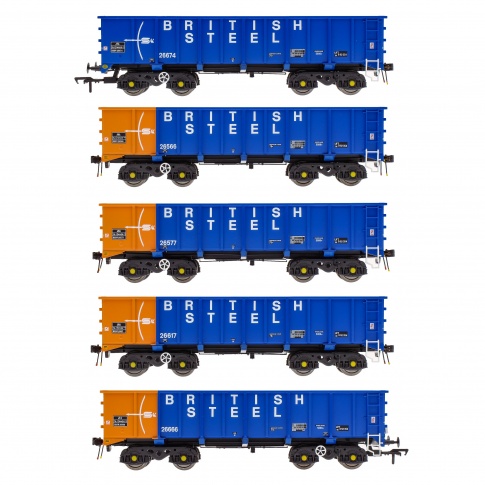 Accurascale PTA/JTA+JUA Bogie Tippler Pack - British Steel Blue (Outer)