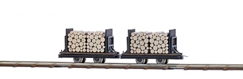 Busch 12211 2 Flat Wagons with Logs
