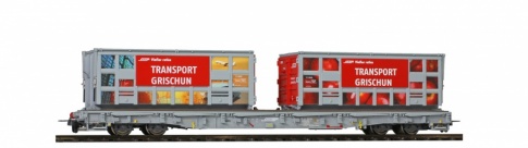 Bemo RhB Rw 8210 flat car ''Bündner Güterbahn'' Apfel & Hafen