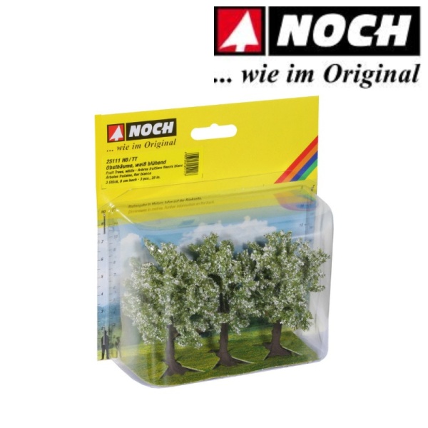 Noch 25111 White Fruit (3) Classic Trees 8cm