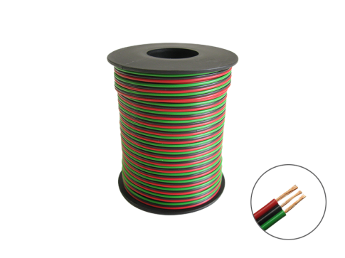 25m three wire for turnouts 3x 0,14mm green / black / red