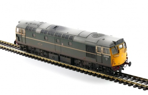 Heljan 2730- Class 27 - 27001 BR Green With Full Yellow Ends (Heavily Weathered)