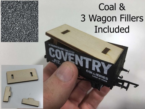 3 x Coal Wagon inserts plus loose coal OO