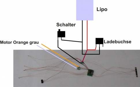 Car-System 7002, radio-controlled 2.4GHz decoder for trucks, with soldered LEDs, sensor, backlight carrier