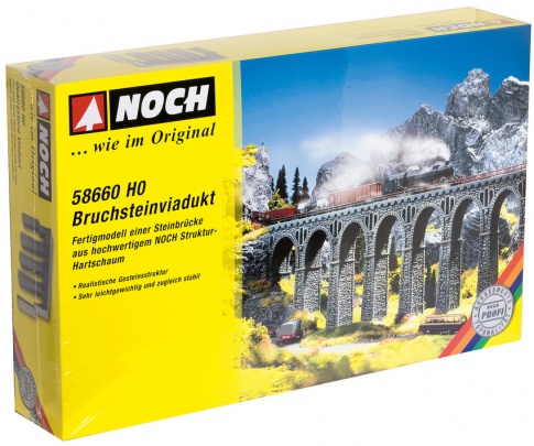 Noch 58660 Quarrystone Viaduct Hard Foam 37 x 4.4 x 24.5cm