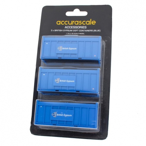 ACCURASCALE - ACC2256GYPB - 3 British Gypsum 20' Containers - Blue