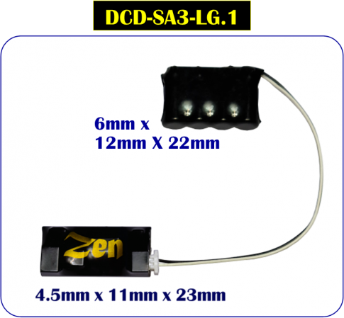 DCC Concepts DCD-SA3-LG.1 Zen 3-Wire Large Stay Alive for Zen Black & Blue+ Decoders