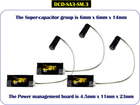 DCC Concepts DCD-SA3-SM.3 Zen 3-Wire Small Stay Alive for Zen Black & Blue+ Decoders (3 Pack)