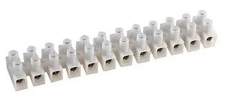 DCC Train Automation - 12 Way Polyethylene Terminal Blocks 5A White - 2 pieces