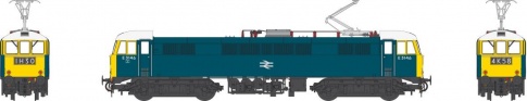 Heljan 8653 - Heljan Class 86 - E3146 BR Blue - Double Arrow Logo - Full Yellow Ends - White Cab Roof - Black Bufferbeams