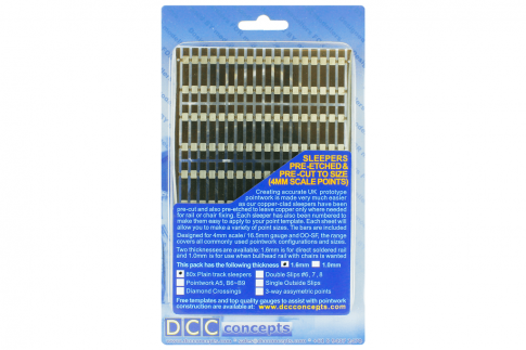 DCC Concetps ESP-Track1.6 Pre-Etched Sleepers 1.6mm (4mm scale) Straight Track