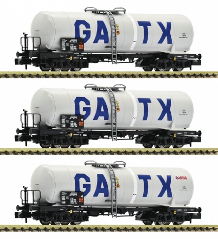 Fleischmann 825813 3 Piece Set Tank Wagons, GATX