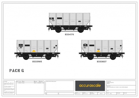 Accurescale BR 24.5T HOP24/HUO Coal Hopper - Grey TOPS- Pack G