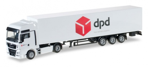 Herpa 923859 MAN TGX XXL Euro 6 box semitrailer ''DPD''