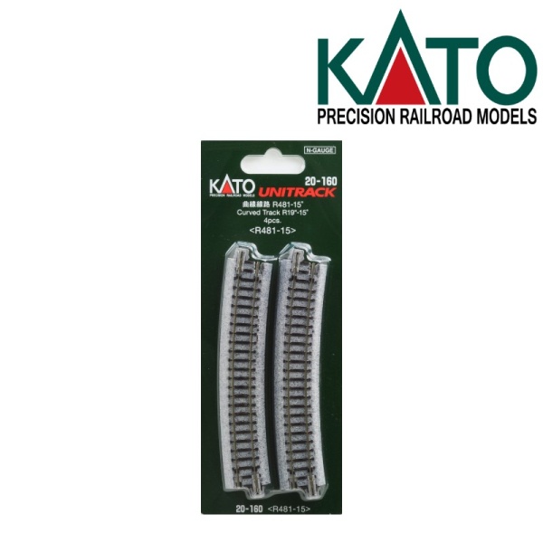 Kato 20-220 Unitrack Left Hand Electric Turnout 15 Degree EP481