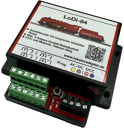 LoDi-84 switching decoder with 4 integrated relays