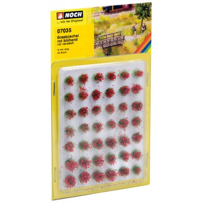 Noch 07035 Blooming Red Grass Tufts Mini Set 6mm (42)