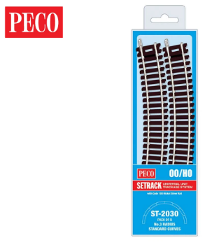 PECO ST-2030 Setrack OO/HO Code 100 Radius 3 (505mm) Standard Curve Pack (8 x ST-230)
