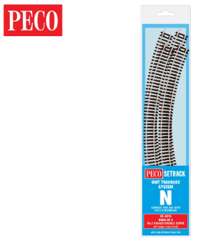 PECO ST-3015 Setrack N Gauge Code 80 Radius 2 (263.5mm) Double Curve ST-15 x 4 lengths