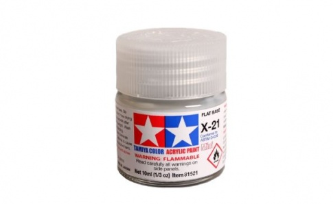 Tamiya MINI X-21 FLAT BASE Acrylic Paint 10ml