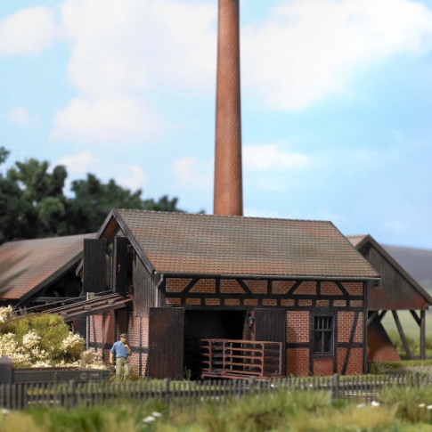 Brickyard factory and loading ramp