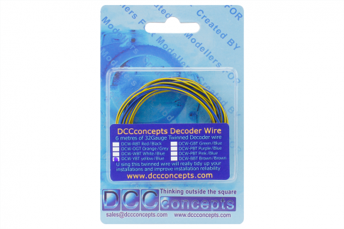 DCC Concepts TWIN Decoder wire  Stranded 6m (32g)  Yellow/Blue