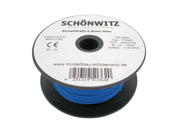 100 meters of wire copper switching wire switching wire 0.5mm 1-core Blue