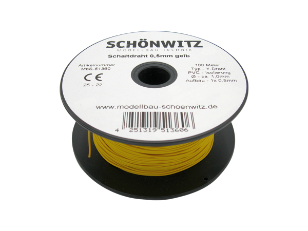 100 meters of wire copper switching wire switching wire 0.5mm 1-core Yellow