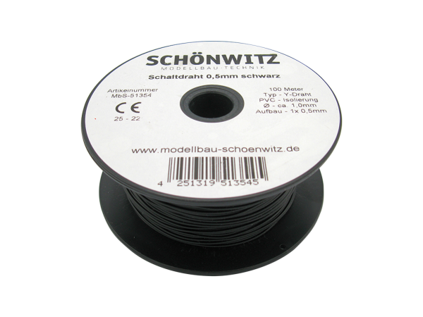 100 meters of wire copper switching wire switching wire 0.5mm 1-core Black