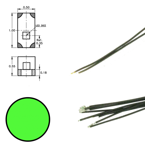 DIGIKEIJS DR60090 DR60090 GREEN LED ON WIRE (5 PIECES)