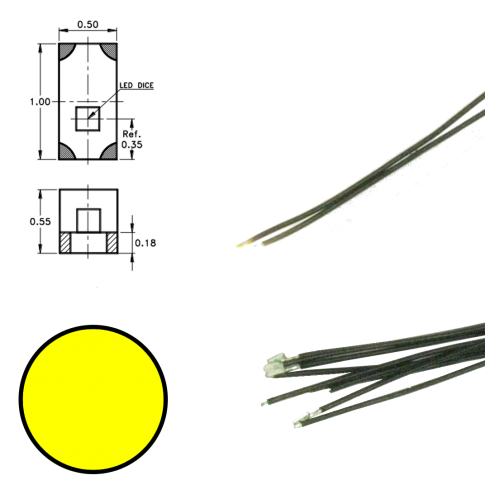 DIGIKEIJS DR60091 YELLOW LED ON WIRE (5 PIECES)