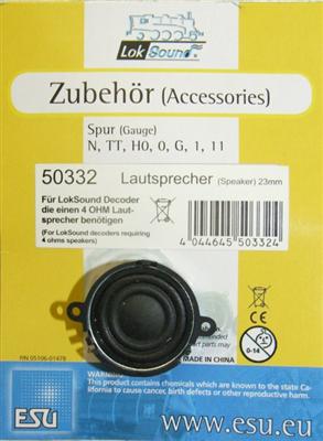 ESU 50332 	Loudspeaker 23mm, round, 4 Ohms, 1~2W, with sound chamber