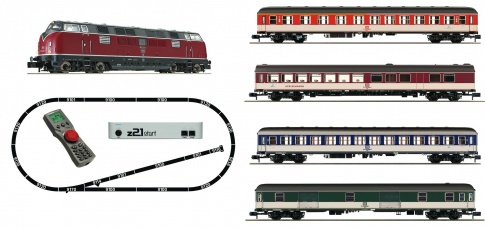 Fleischmann 931881 - z21Œ¬start set: Loco class 221 & express train (''Popfarben''), DB