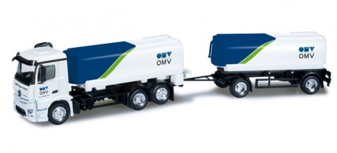 Herpa 301688 Mercedes-Benz Antos gas tank trailer ''OMV''