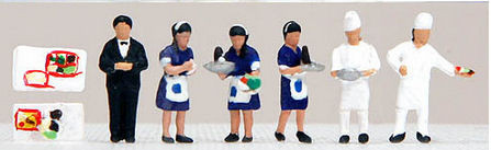 KATO 24-281 Japanese Blue Train Dining Car Staff (6) Figure Set