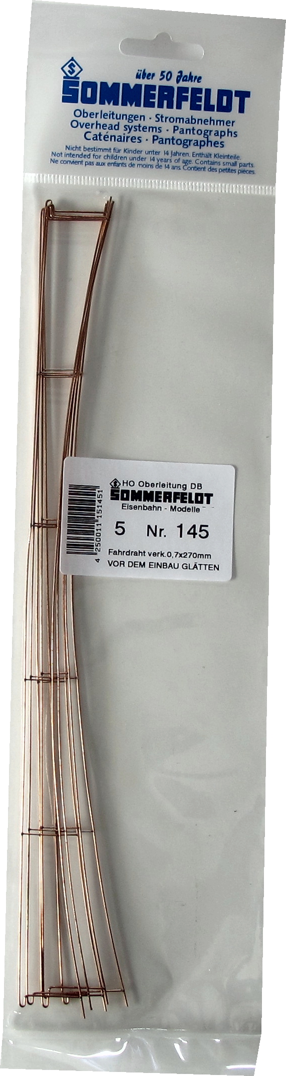 Overhead wire 0,7 x 270 mm