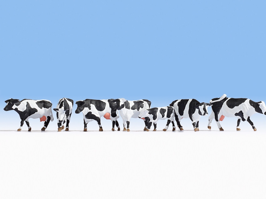 Black and White Cows (7) Figure Set Black and White Cows (7) Figure Set