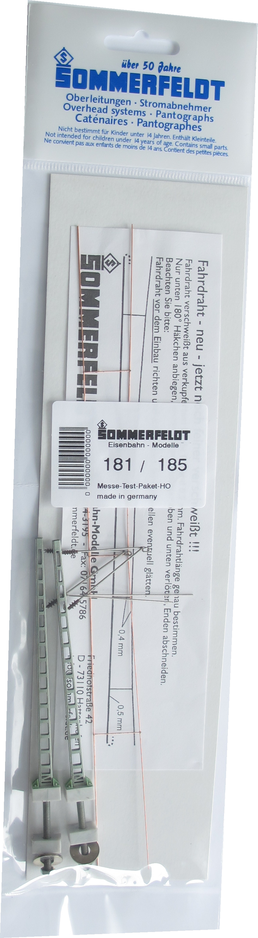 Sommerfeldt Overhead wire 0,5 x 200 mm open