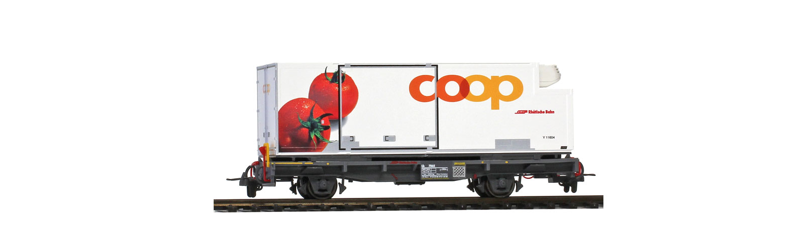 BEMO 2269 120 RhB Lb-v 7881 Container Car 'Coop' Tomato