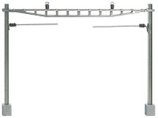 Cross span bridge with 2 masts for max 2 tracks