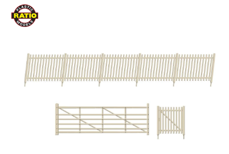 RATIO 432A OO Gauge SR Precast Concrete Pale Fencing (gates & ramps)
